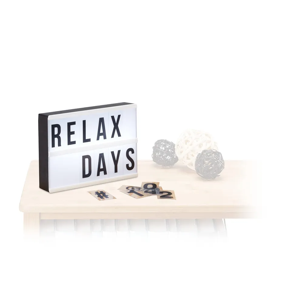 relaxdays-light-box-15x21x4-cm-wei-schwarz-led-leuchtschild-mit-60-zeichen image 1