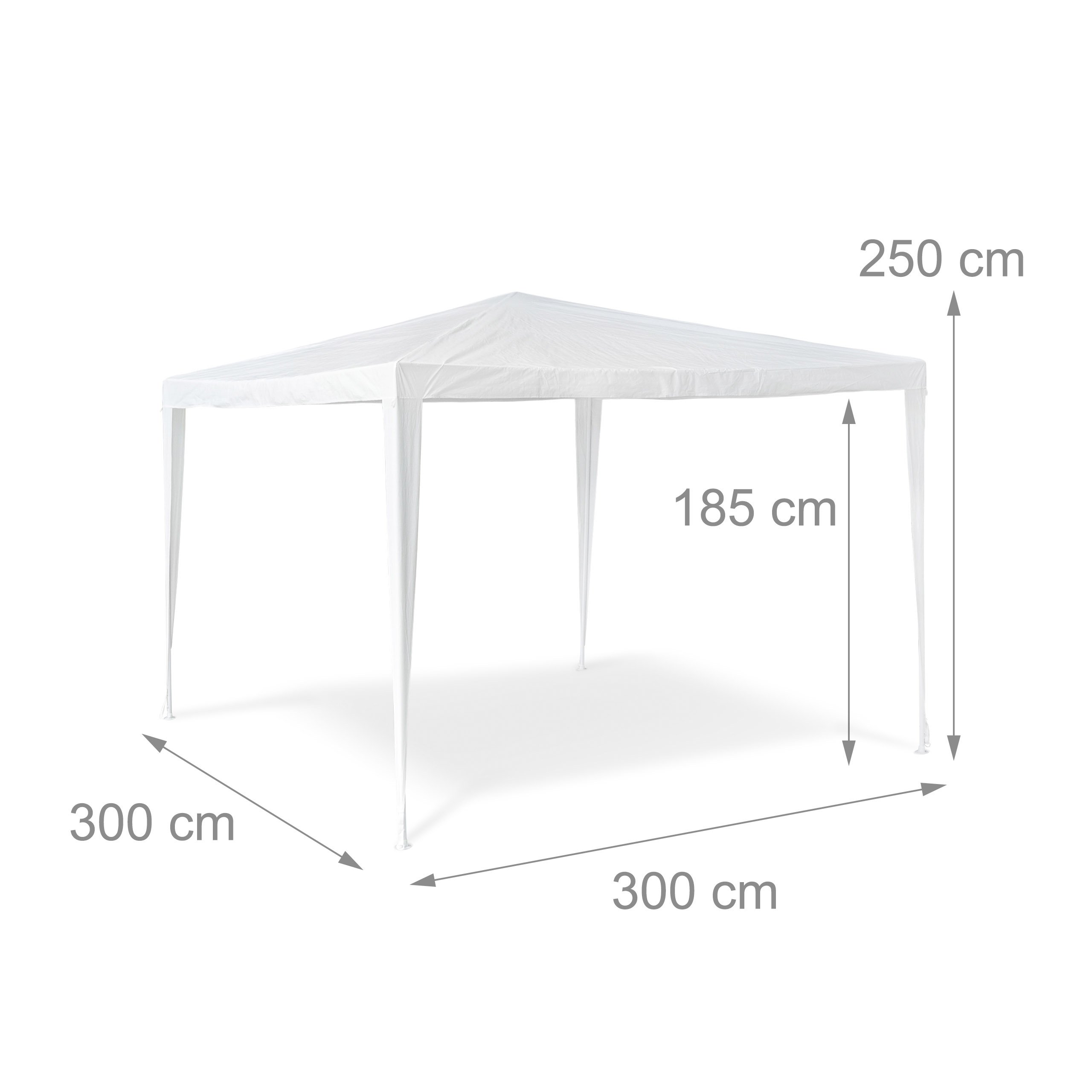 relaxdays-pavillon-zelt-3x3-m-pe-dach-stahlgestell-wei image 2