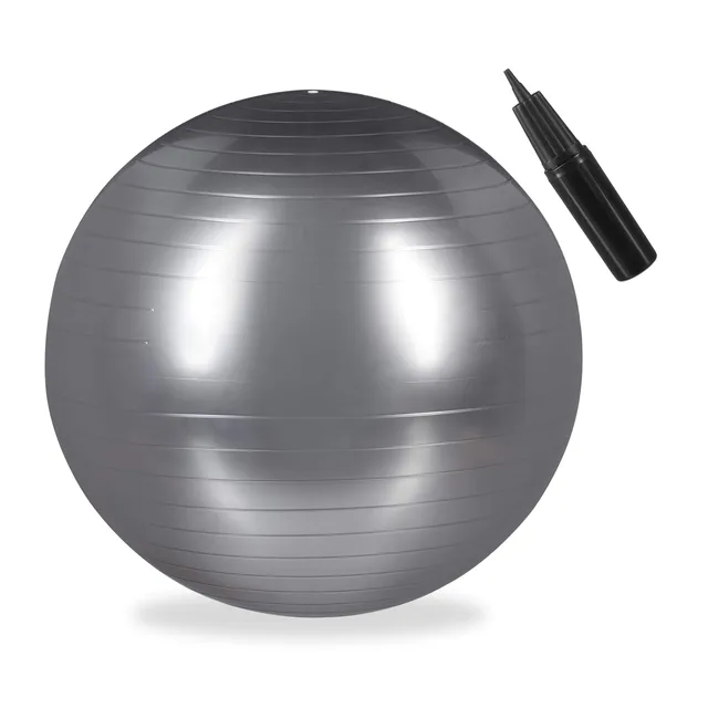 relaxdays-gymnastikball-fitnessball-65-cm-silber image 1