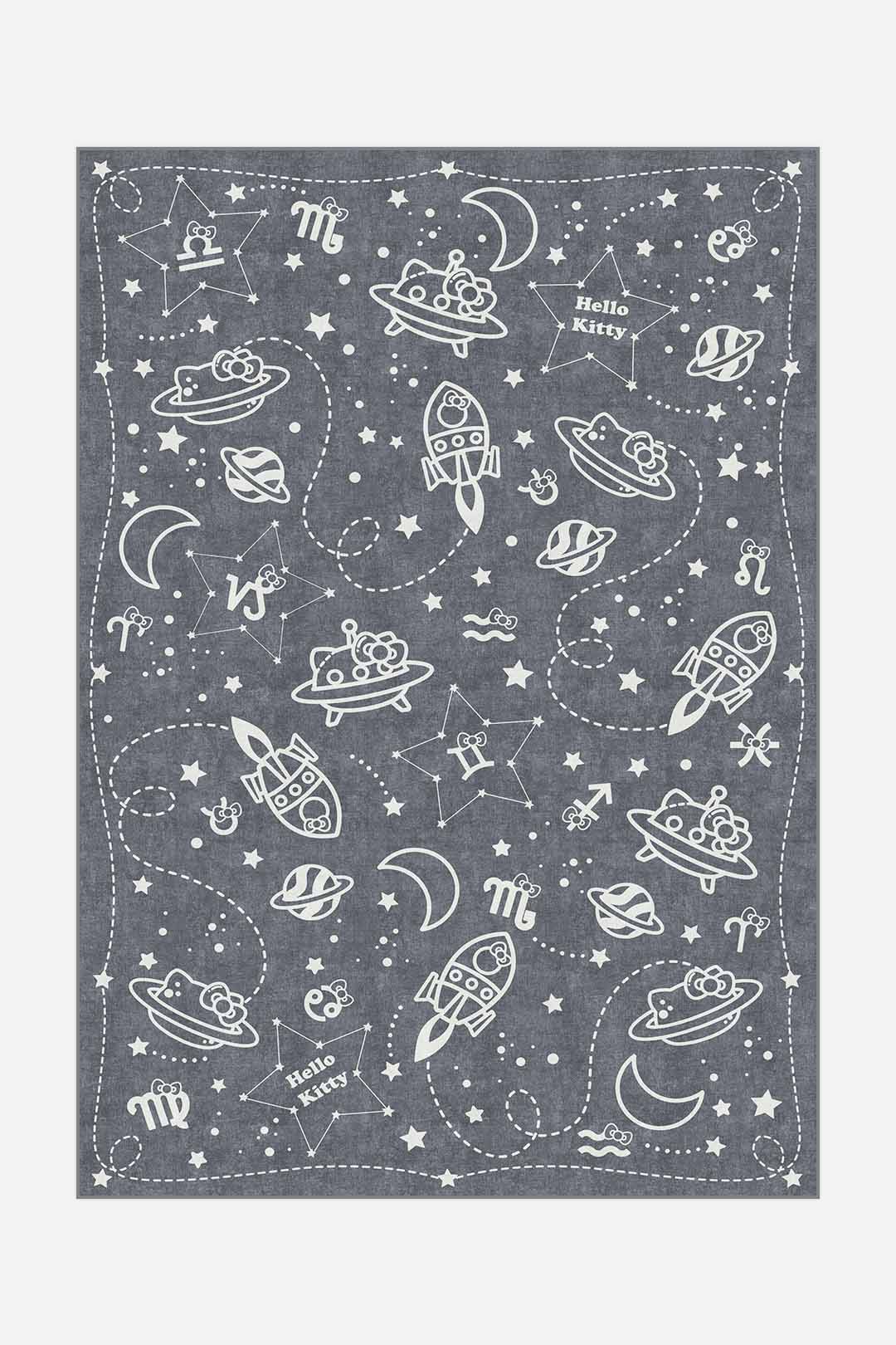 teppana-hello-kitty-sternbild-asche-kinderteppich-grau-waschbar image 1
