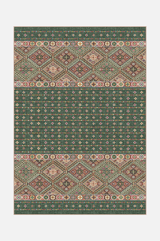 teppana-leila-smaragd-teppich-waschbarer-boho-teppich image 1