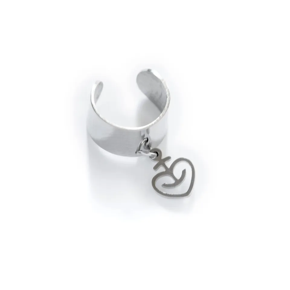 astra-big-ear-cuff-ohrklemme-mit-herzanker-anh-nger-aus-edelstahl image 1