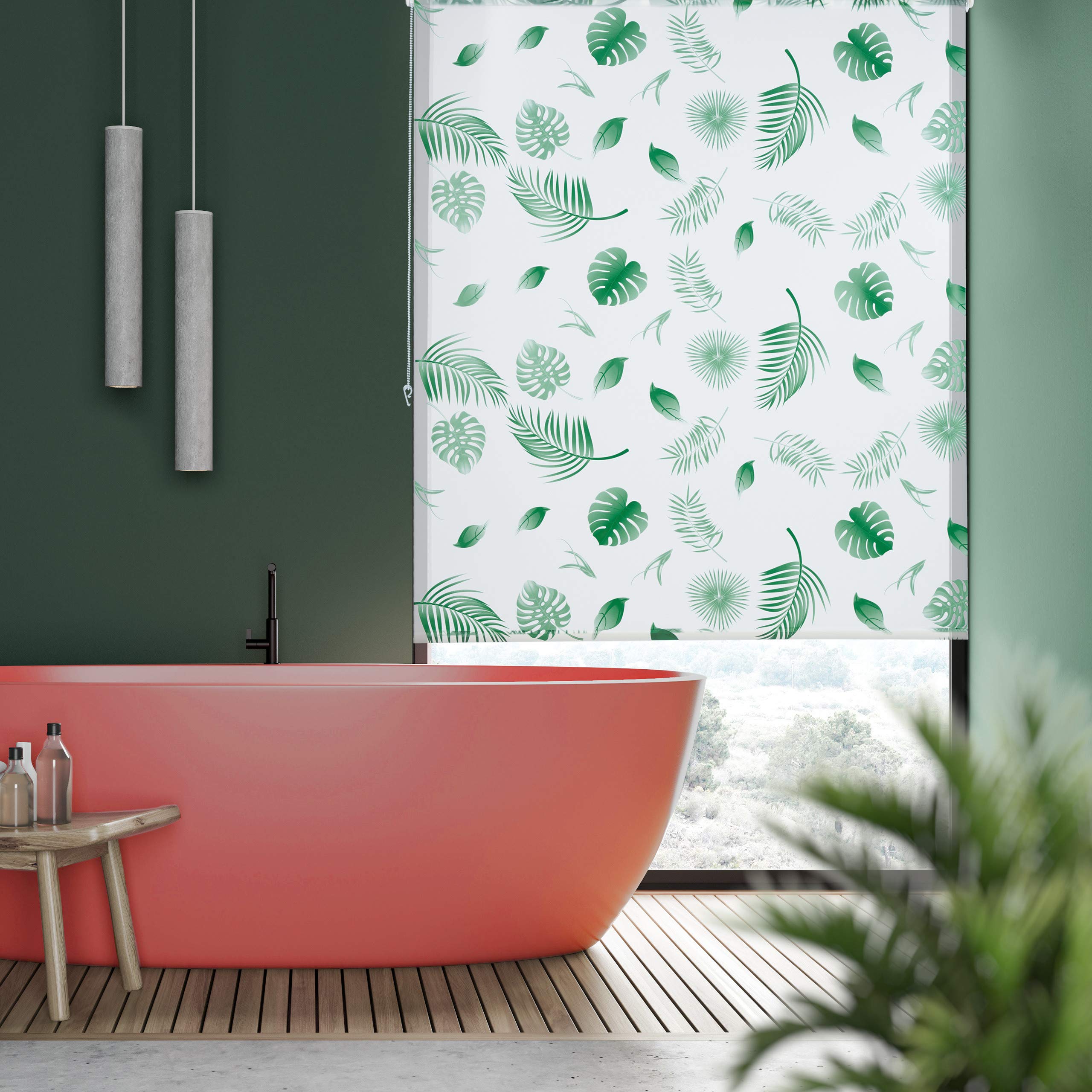 relaxdays-duschrollo-bl-tter-160x240-cm-wei-gr-n-wasserabweisend image 5