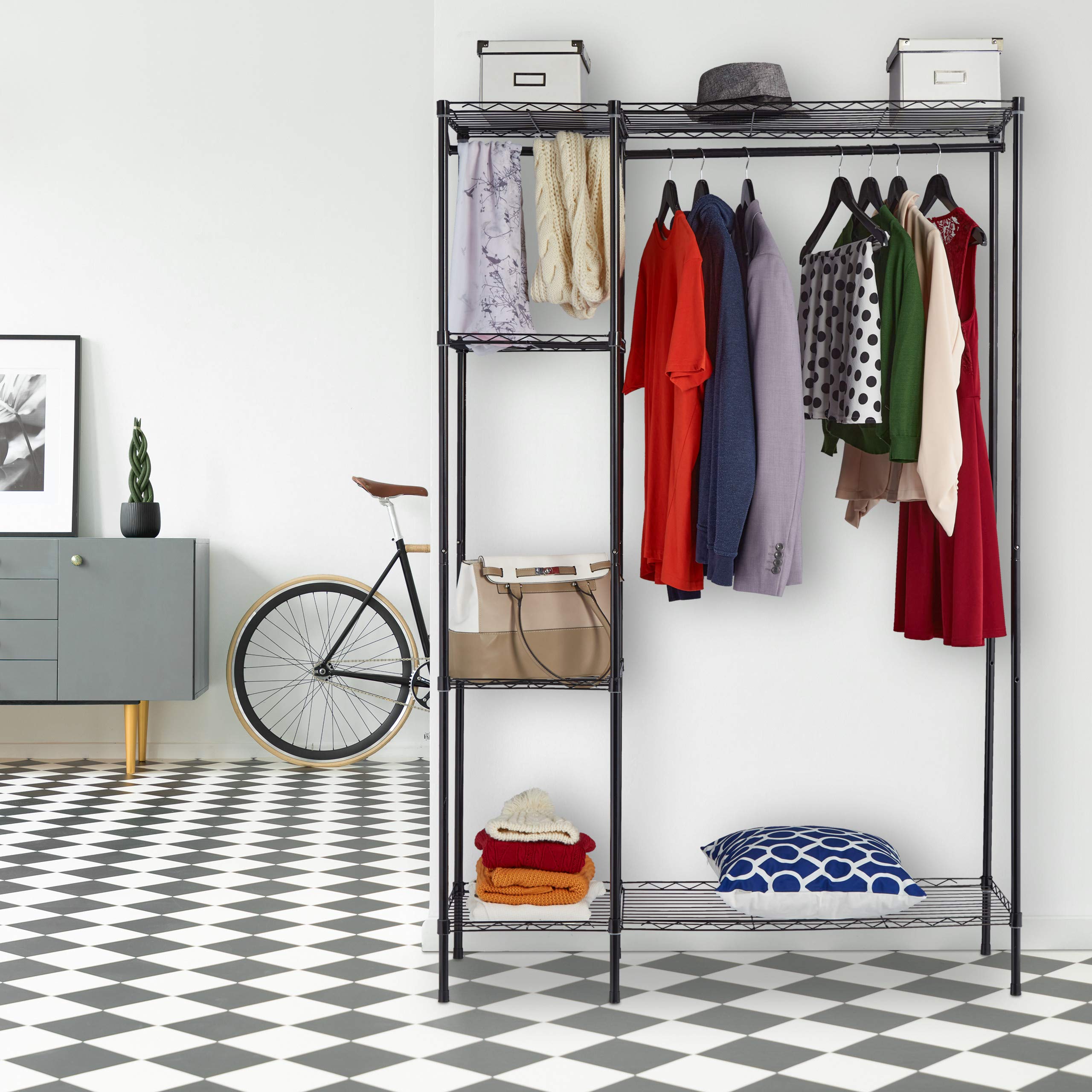 relaxdays-offener-kleiderschrank-metall-schwarz-180x120x45-cm image 2
