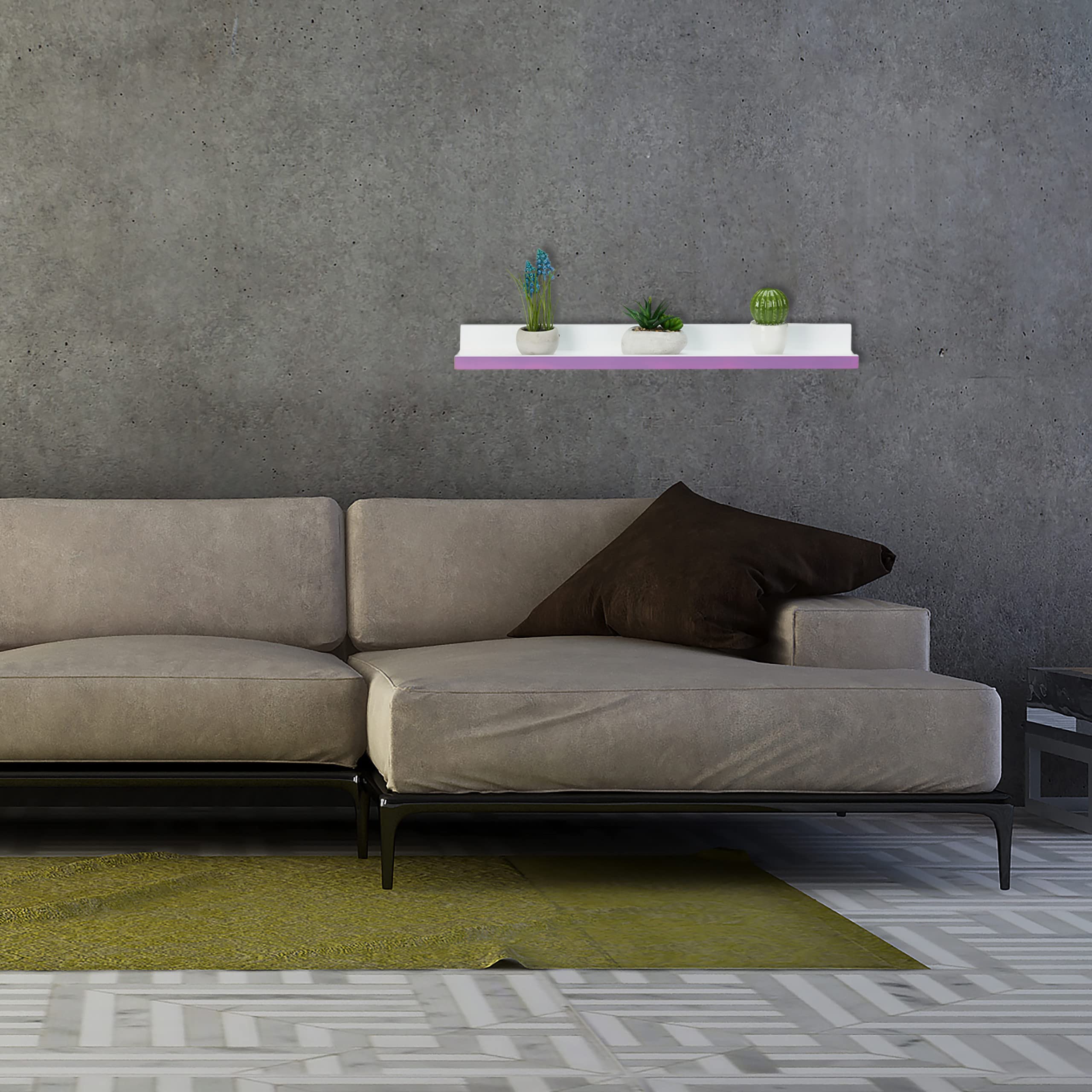 relaxdays-schweberegal-schmal-wei-violett-60x10-cm image 2