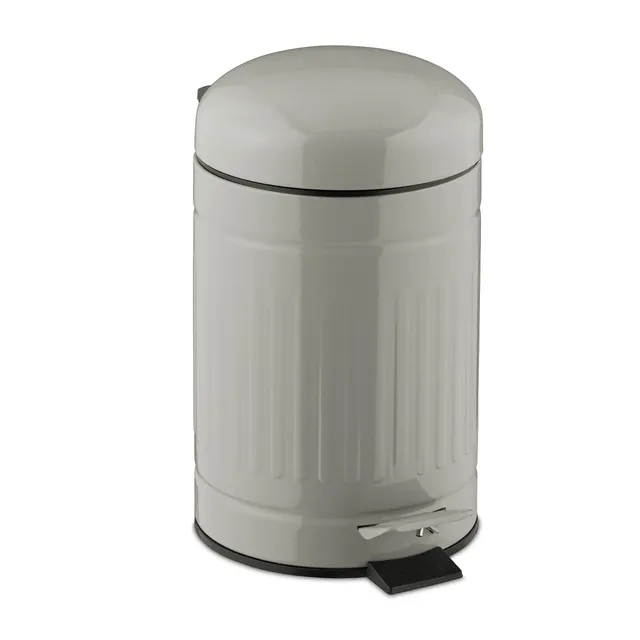 relaxdays-kosmetikeimer-3-liter-metall-treteimer-hellgrau image 1