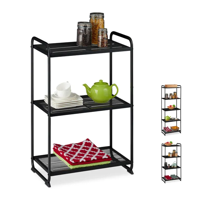 relaxdays-regal-metall-schwarz-88-5x58x34-cm-standregal-3-ablagen image 1
