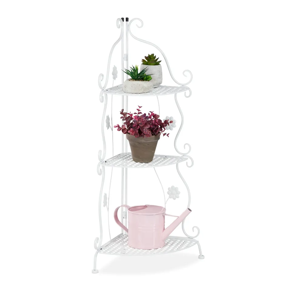 relaxdays-blumenregal-metall-3-stufig-eck-pflanzenregal-wei-82-5-x-31-x-31-cm image 1