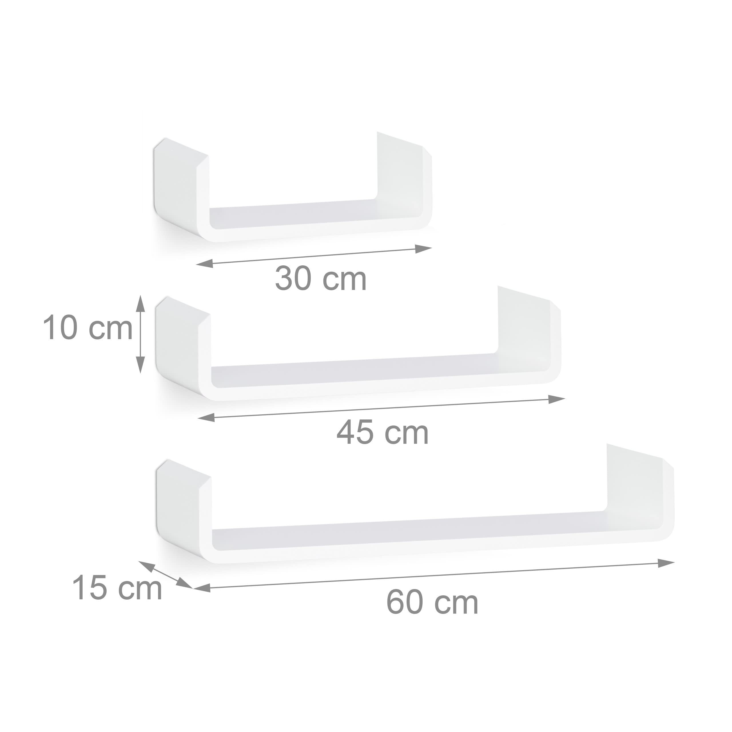 relaxdays-regalbrett-3er-set-u-form-mdf-wei-30-45-60-cm image 3