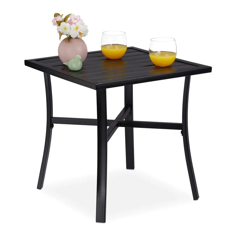 relaxdays-gartentisch-quadratisch-46-x-46-x-46-cm-stahl-schwarz image 1