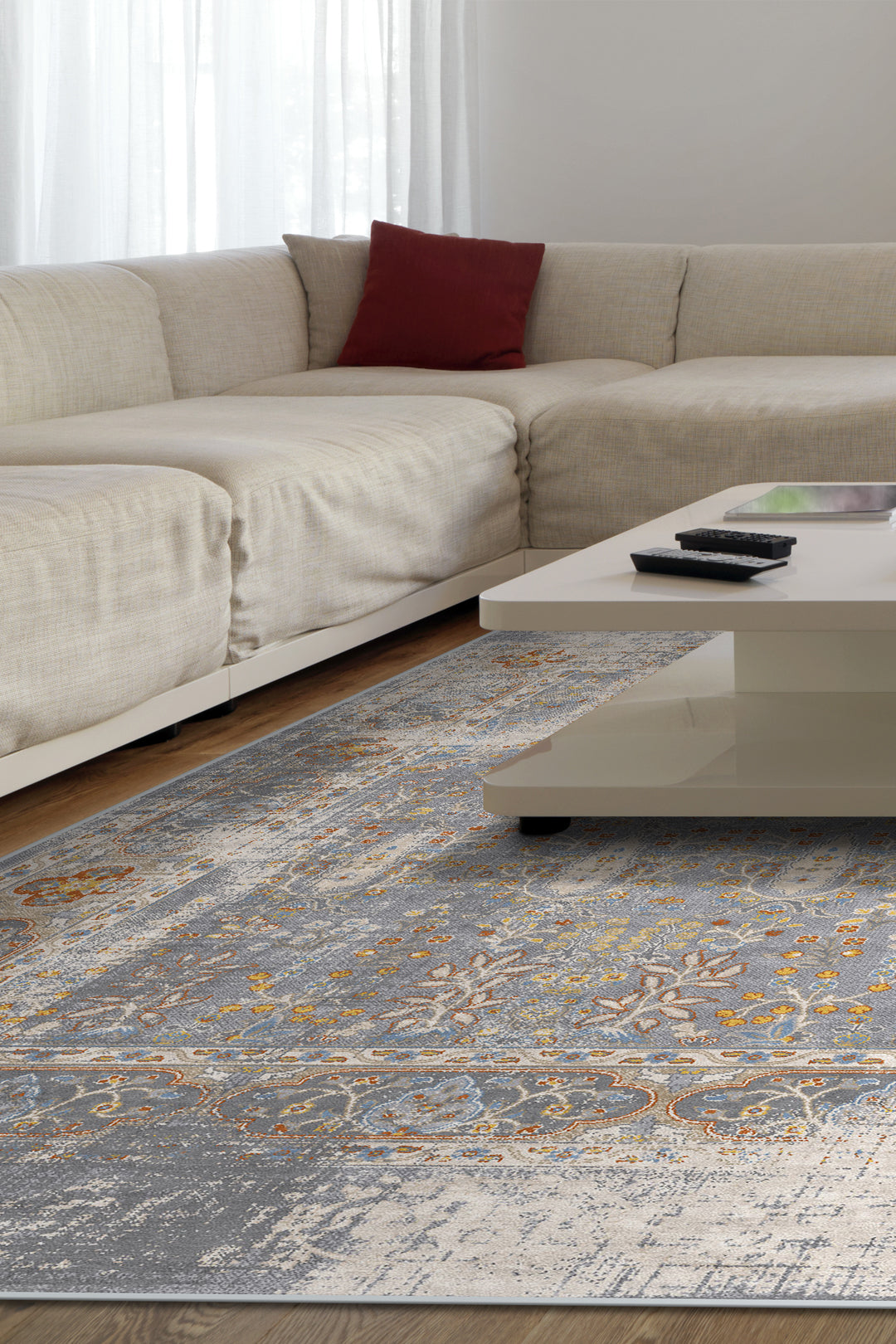 teppana-lena-ziest-teppich-waschbarer-indoor-teppich-floral-grau image 4