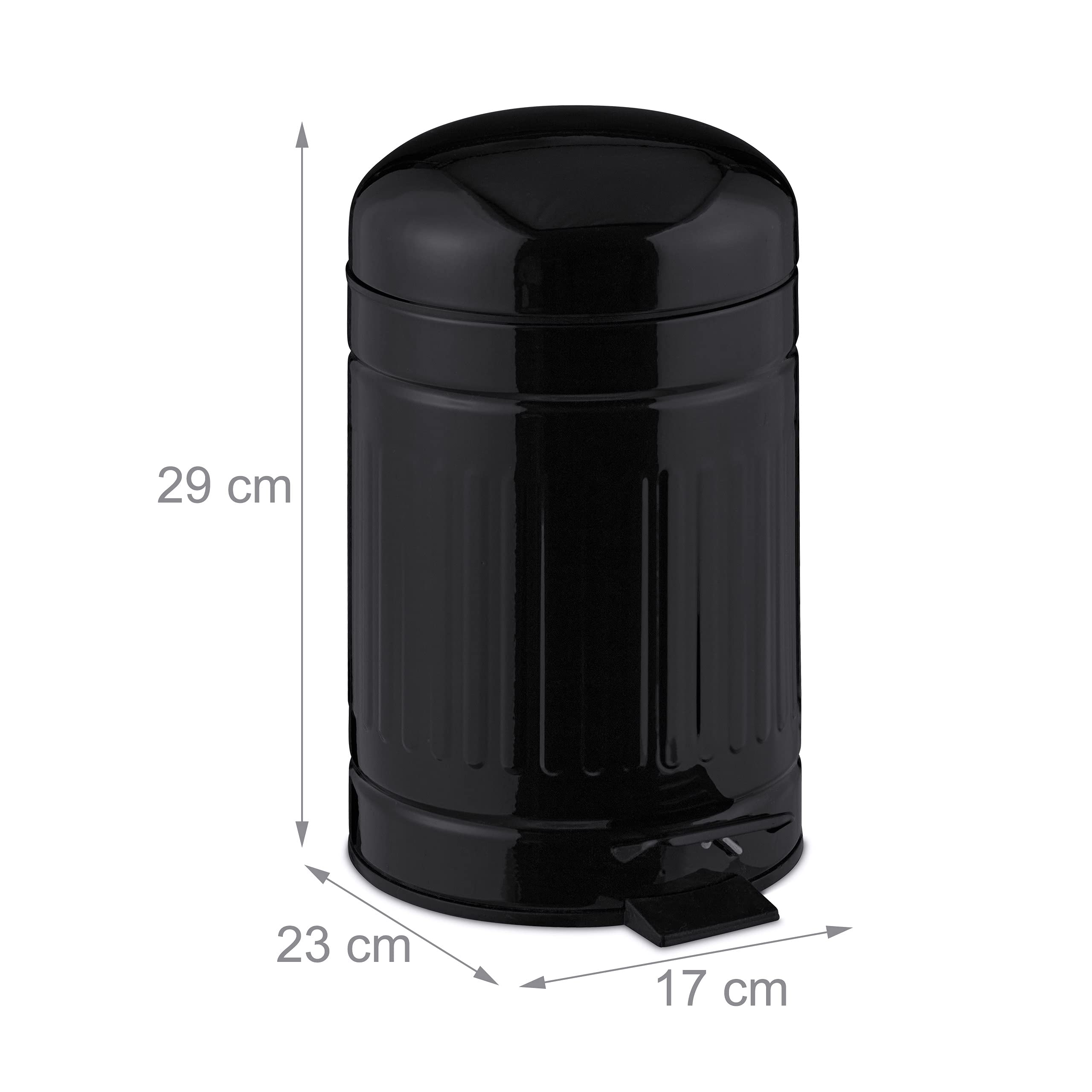 relaxdays-kosmetikeimer-3-liter-treteimer-schwarz-metall-mit-softclose image 4