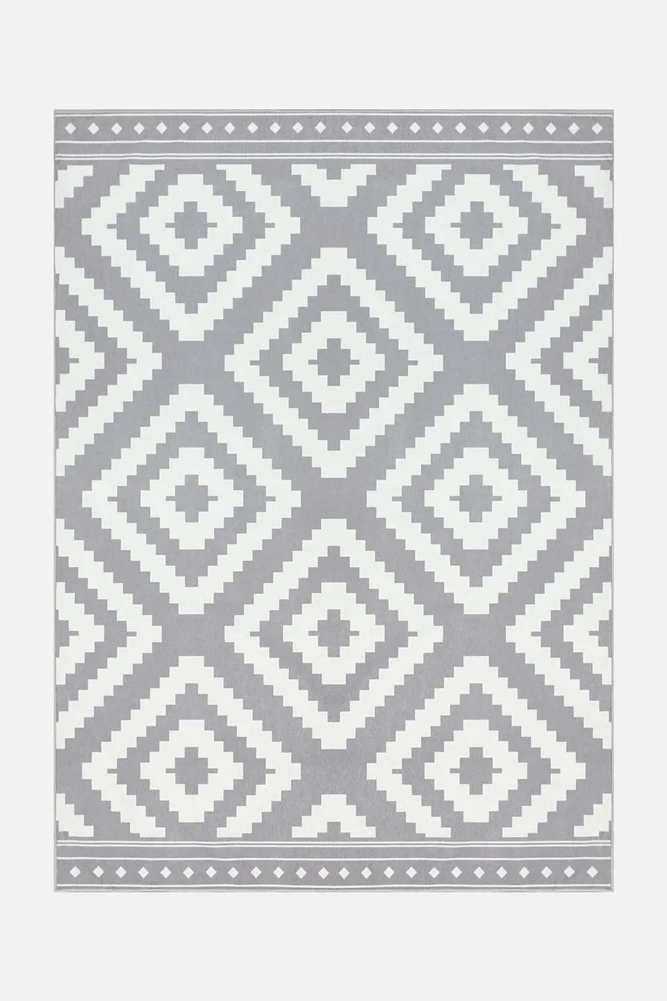 teppana-skandi-grau-teppich-waschbarer-teppich-grau-silber-geometrisch image 1