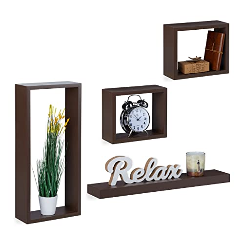 relaxdays-cube-regale-4er-set-braun-wandregal-52x24-cm image 5
