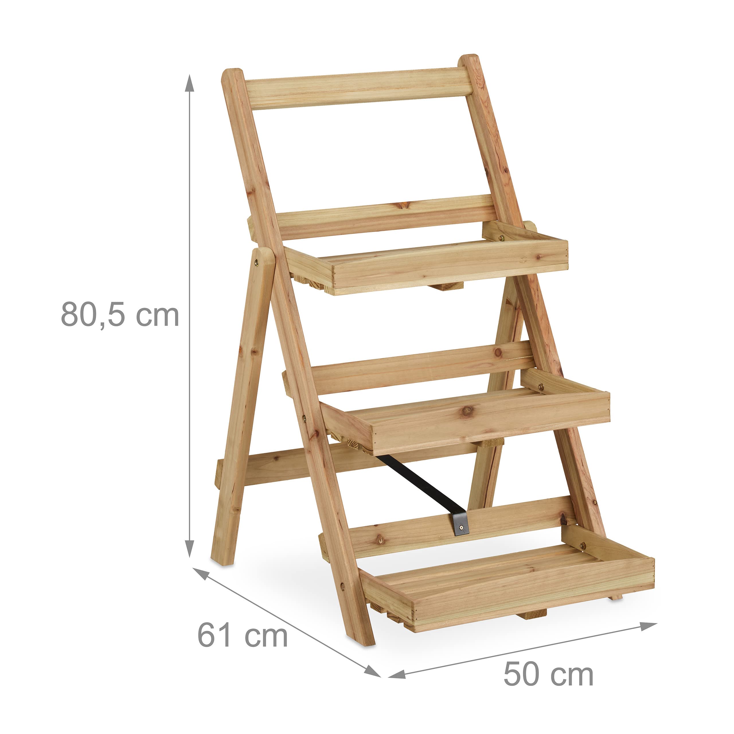 relaxdays-blumenregal-holz-3-ablagen-stehend-natur-80-5-x-50-x-61-cm image 4
