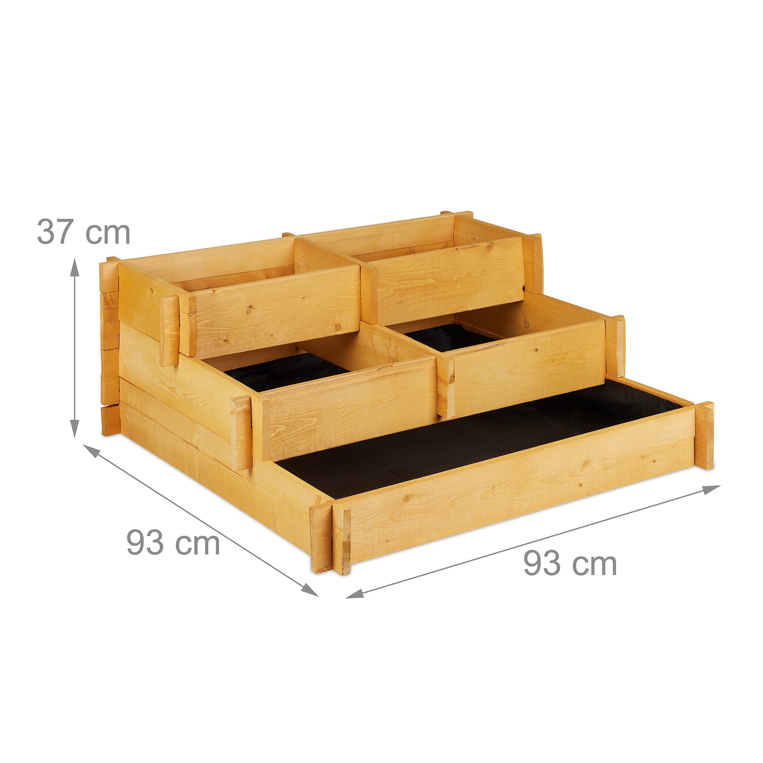 relaxdays-hochbeet-3-etagen-holz-stufenbeet-93x93x37-cm-natur-mit-vlies image 4