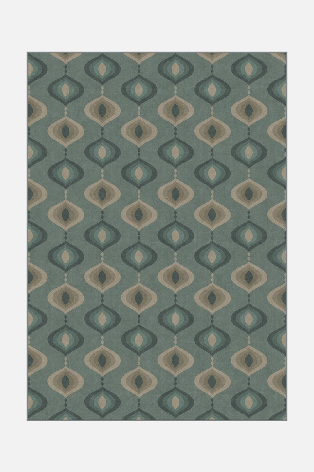 teppana-nordlicht-wald-teppich-waschbar-gr-n-beige-boho image 1
