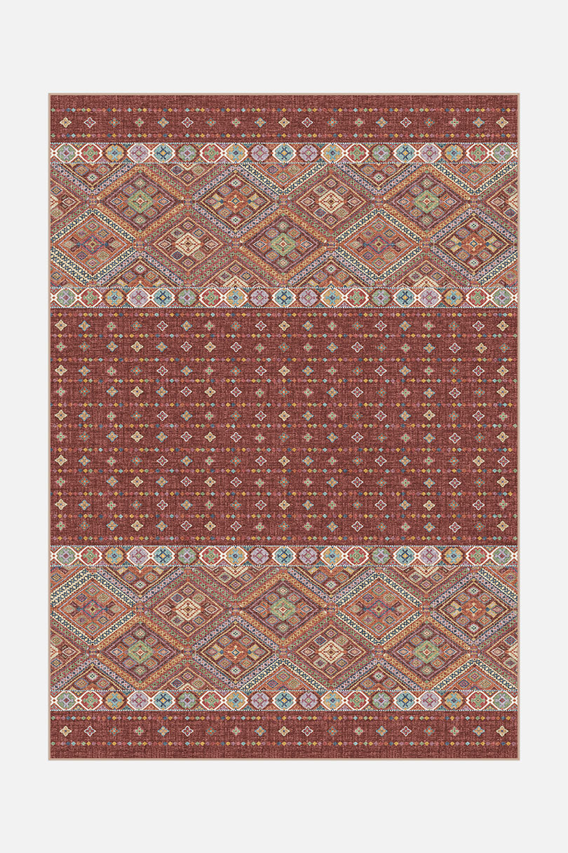 teppana-leila-ziegel-teppich-waschbarer-boho-teppich image 1