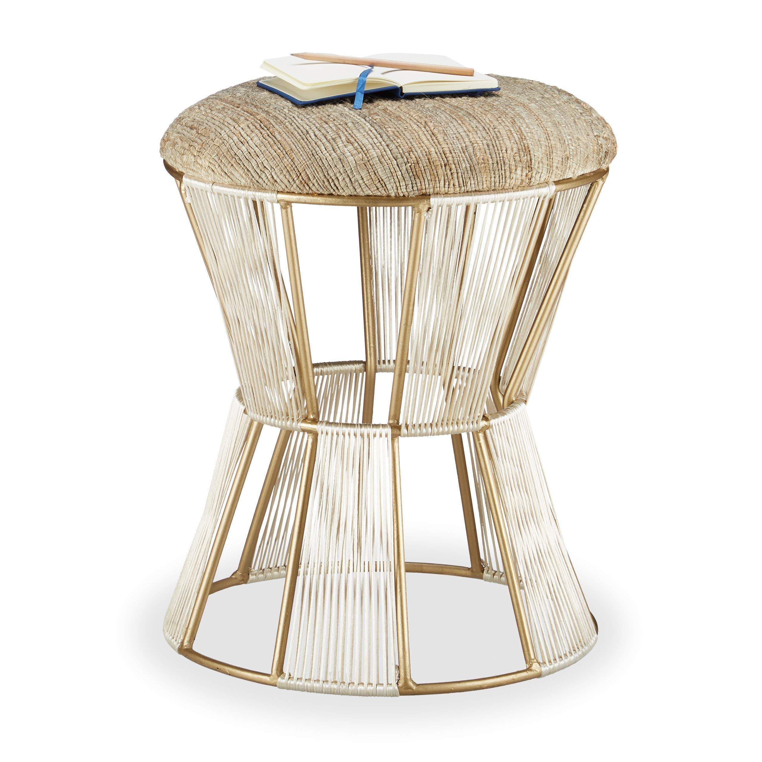 relaxdays-hocker-metall-rund-mit-polster-50-cm-hoch-mehrfarbig image 4