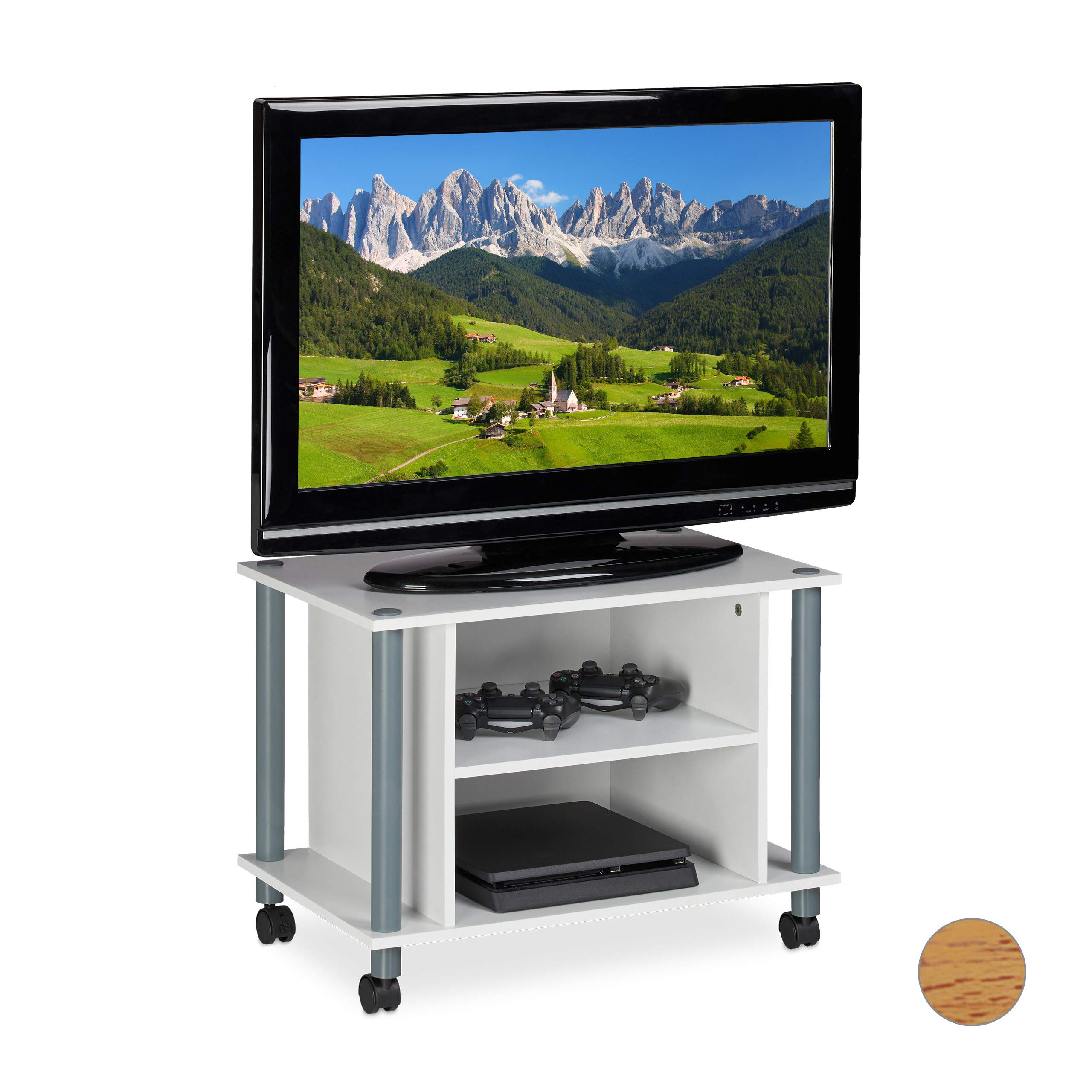 relaxdays-tv-tisch-mit-rollen-2-f-cher-fahrbarer-fernsehtisch-holzoptik-45-x-60- image 8