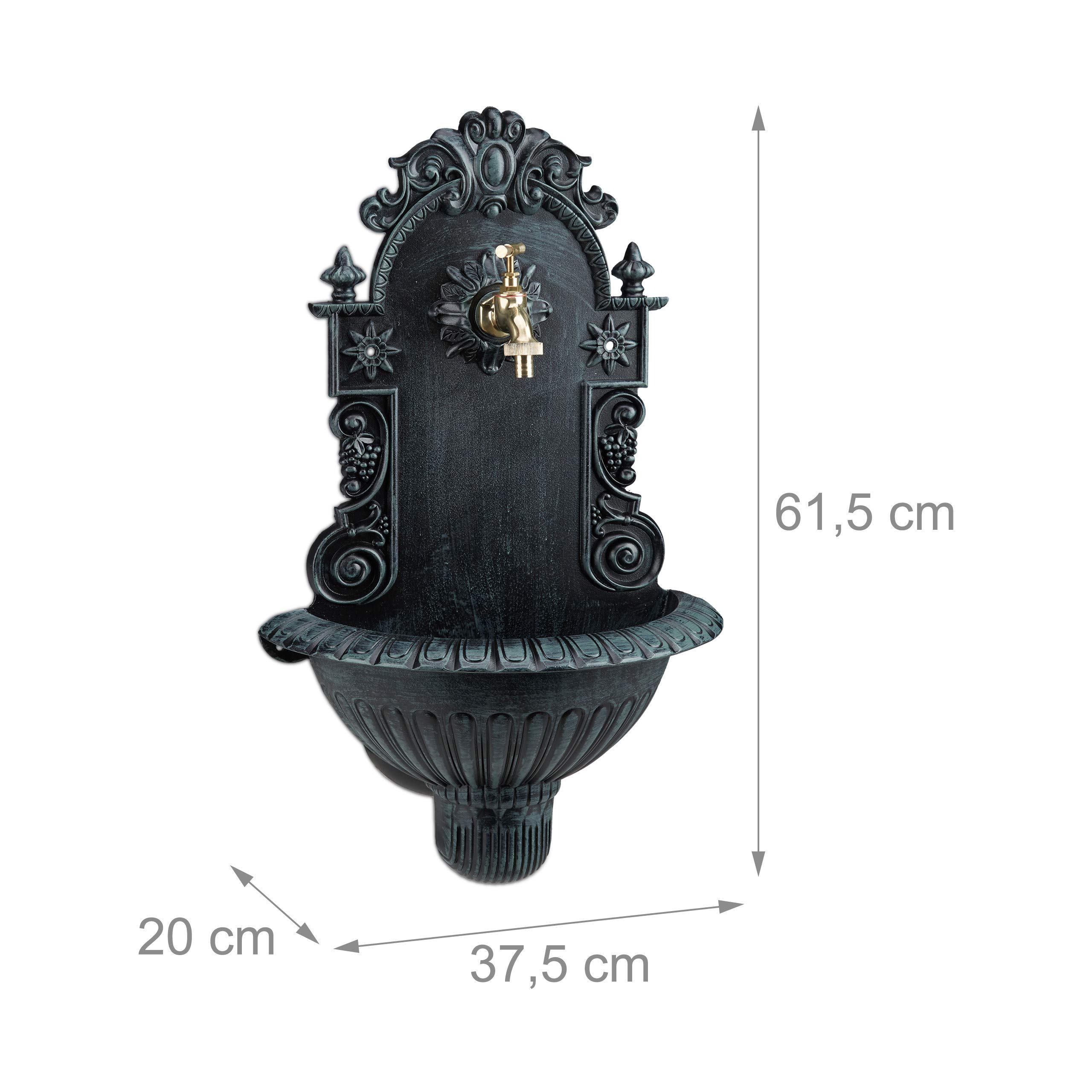 relaxdays-wandbrunnen-antik-stil-62-x-38-x-20-cm-gr-n image 4