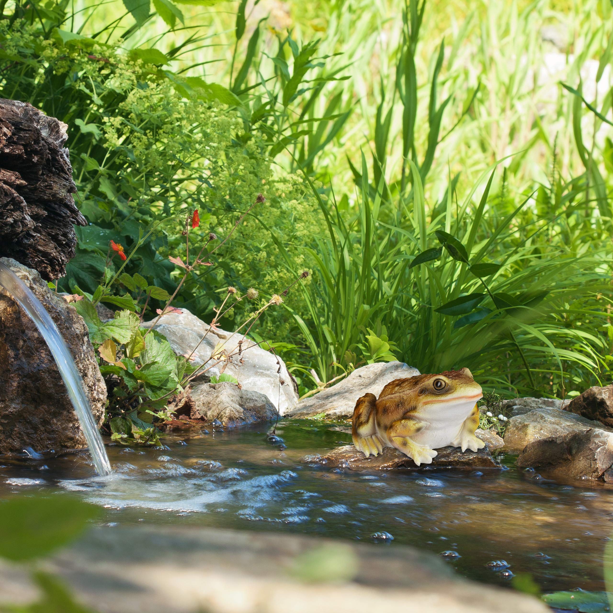 relaxdays-gartenfigur-frosch-sitzend-kunststein-gelb-9-x-13-5-x-15-cm image 2