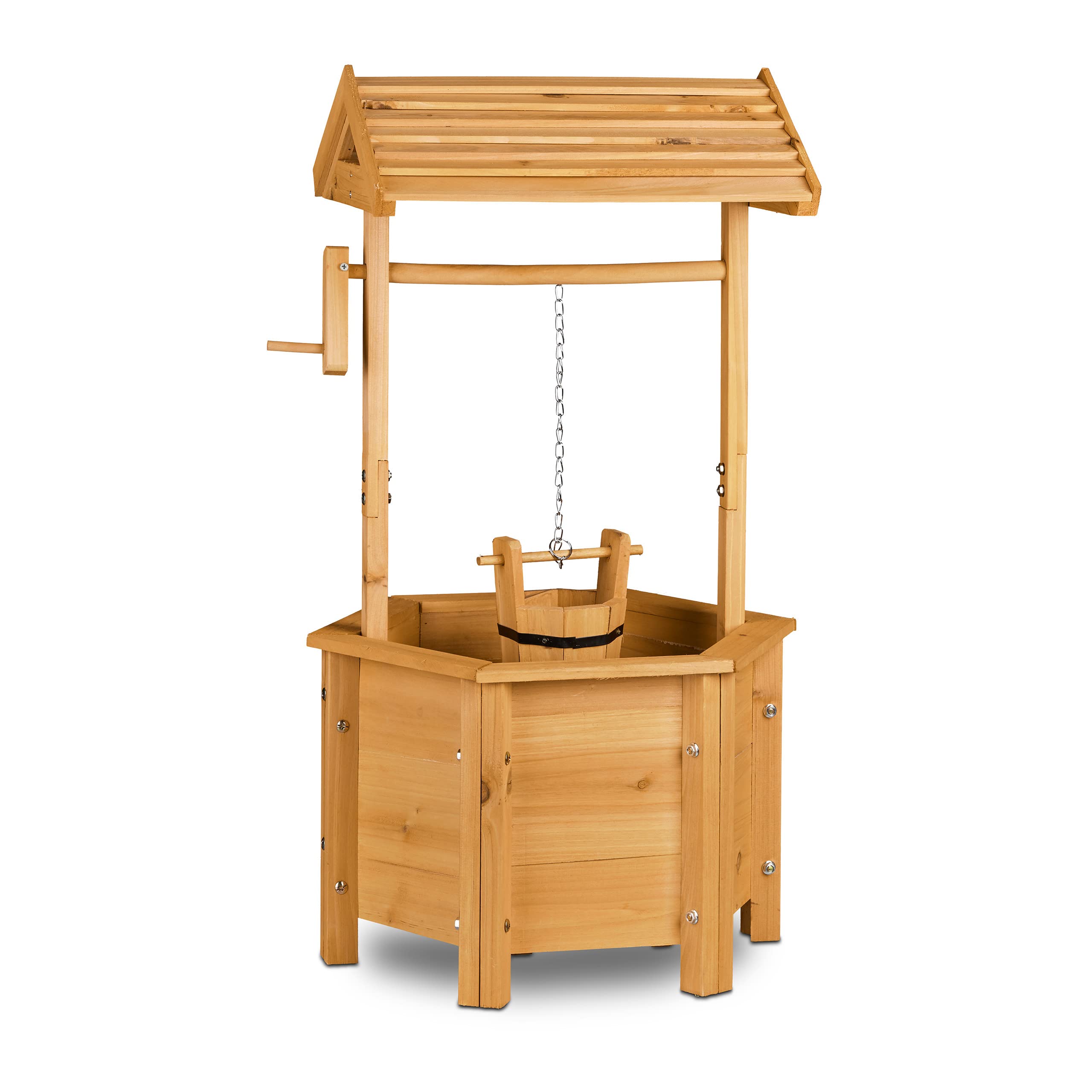 relaxdays-dekobrunnen-garten-holz-ziehbrunnen-82-x-47-x-41-cm-natur image 1