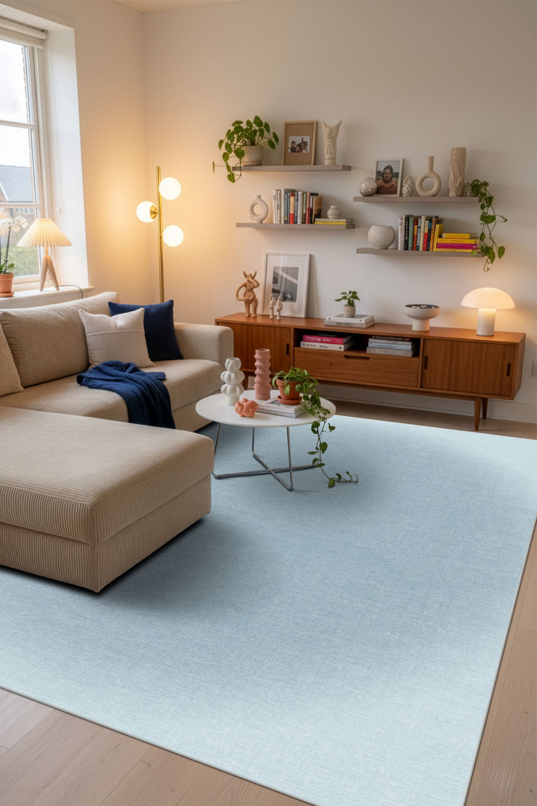 teppana-aura-himmelblau-teppich-waschbarer-indoor-teppich-modern image 4