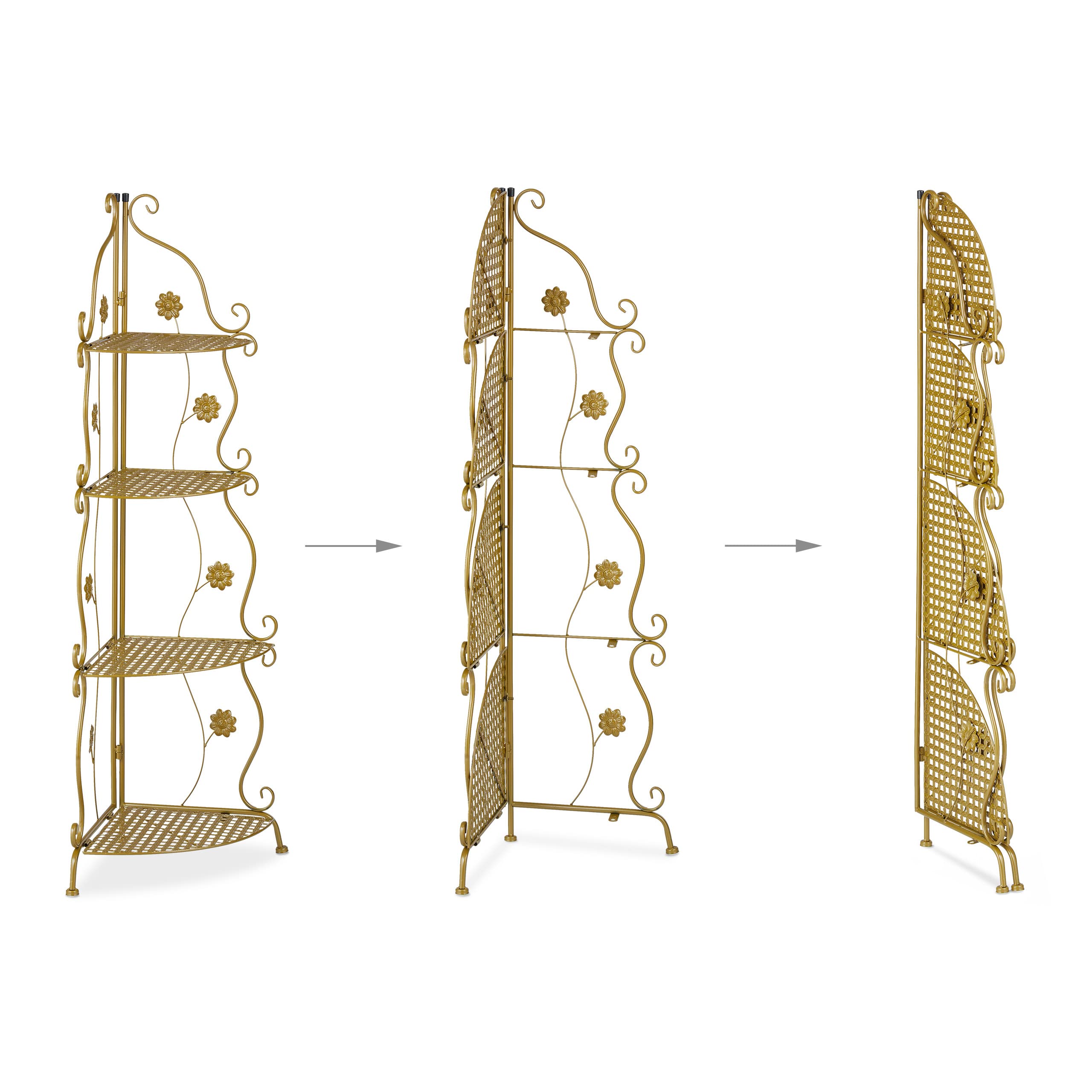 relaxdays-blumenregal-metall-4-stufig-gold-eckregal-113-5x31x31-cm-klappbar image 6
