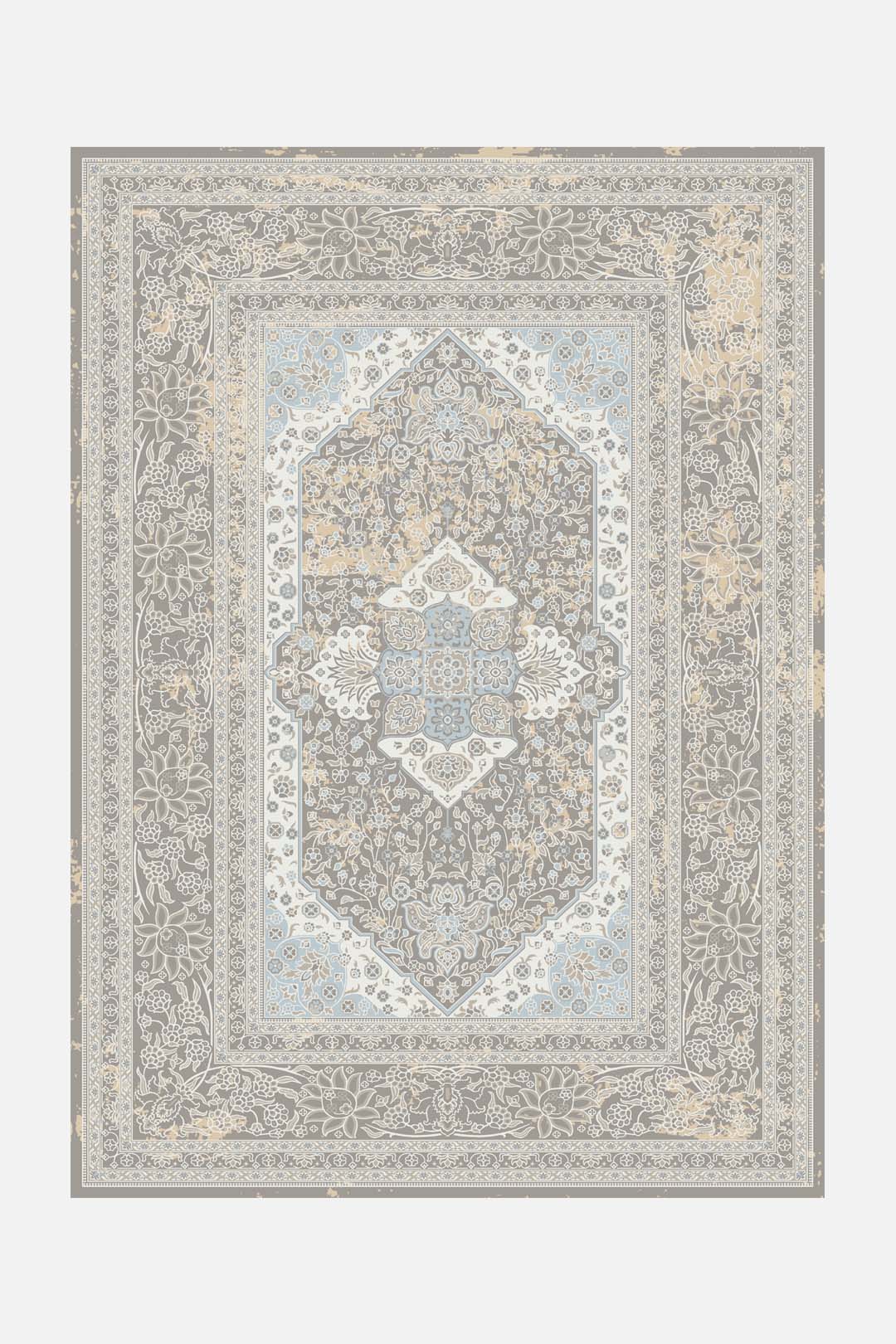 teppana-mahan-stein-teppich-waschbarer-perser-teppich-grau-silber image 1