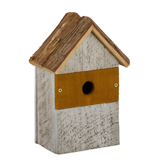 relaxdays-deko-vogelhaus-holz-natur-wei image 1