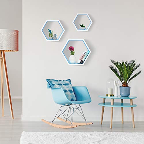 relaxdays-wandregale-sechseckig-3er-set-waben-wei-gr-n-mdf image 8