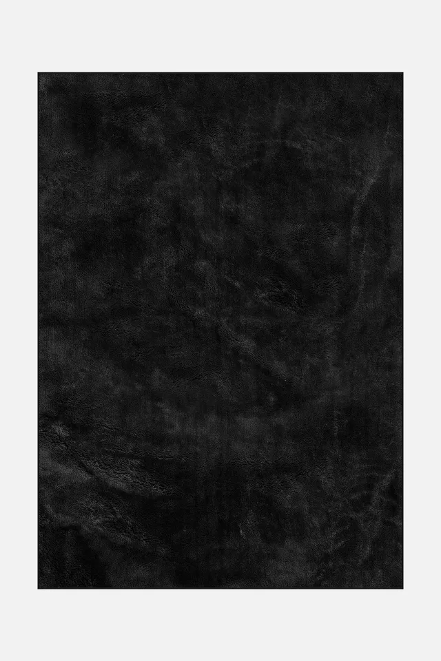 teppana-shaggy-mono-onyx-teppich-waschbarer-hochflor-schwarz image 1