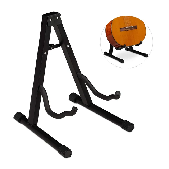relaxdays-gitarrenst-nder-faltbar-f-r-akustik-e-gitarre-schwarz image 1