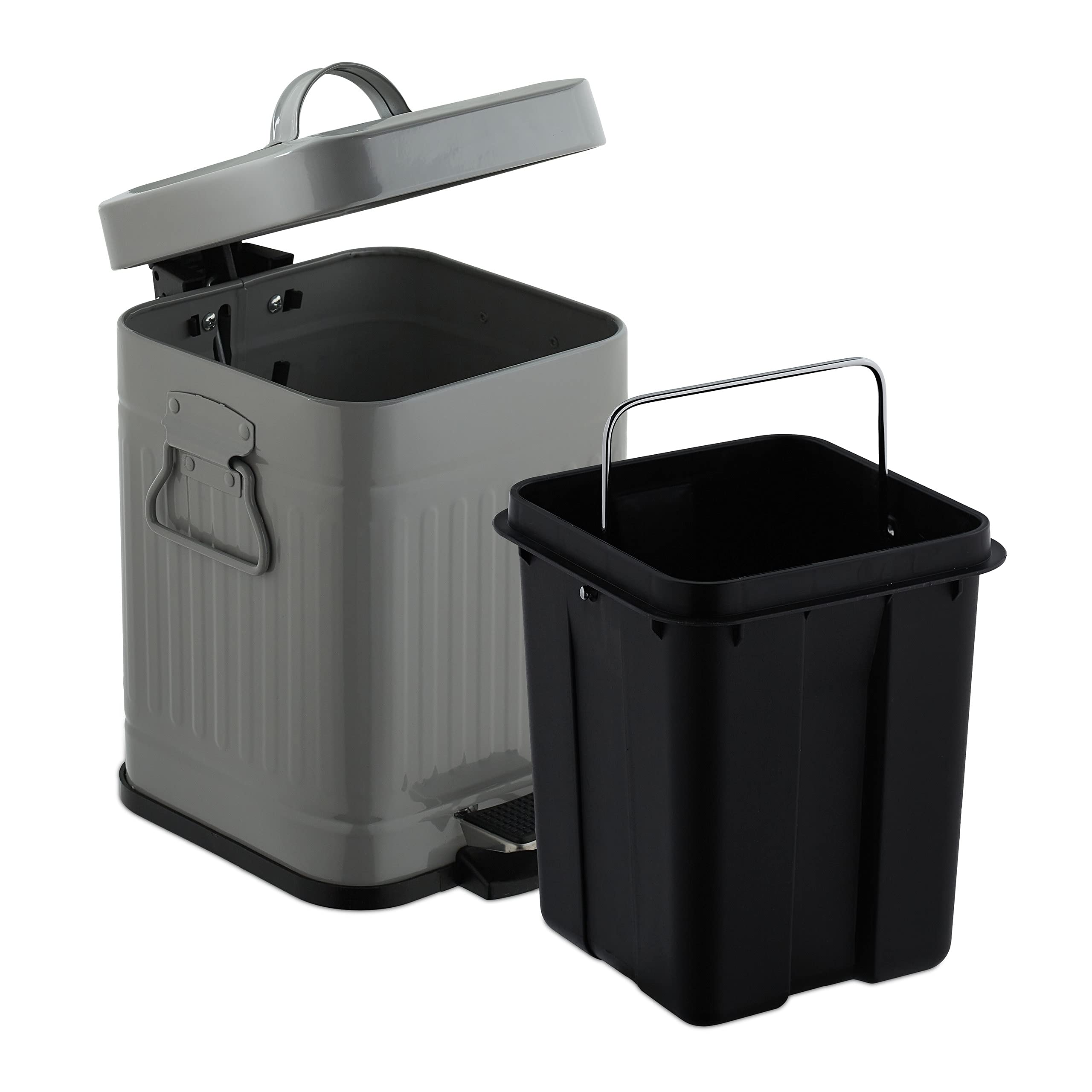 relaxdays-kosmetikeimer-5-liter-treteimer-eckig-mit-soft-close-hellgrau image 6
