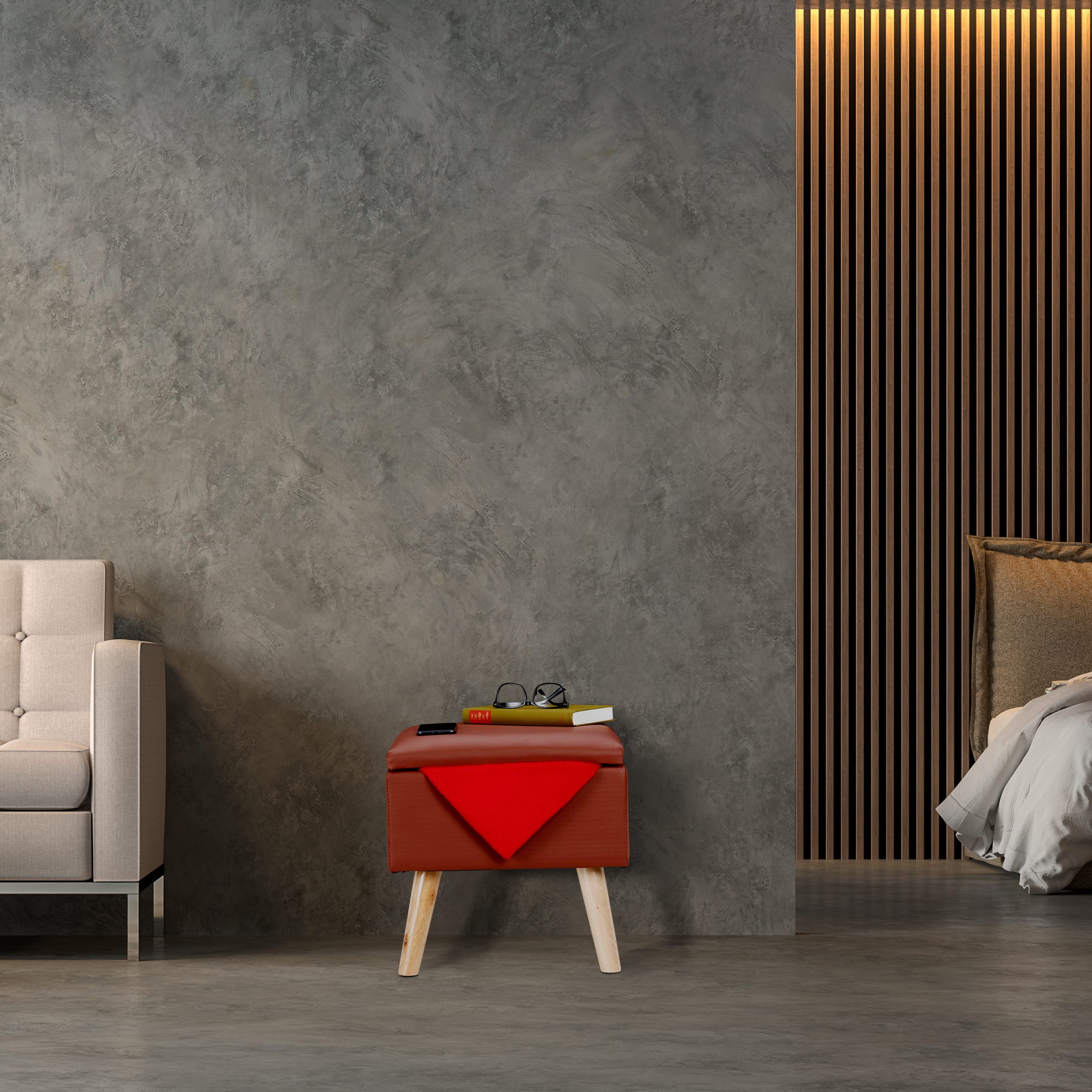relaxdays-sitzhocker-mit-stauraum-kunstleder-40-x-40-x-40-cm-braun image 2