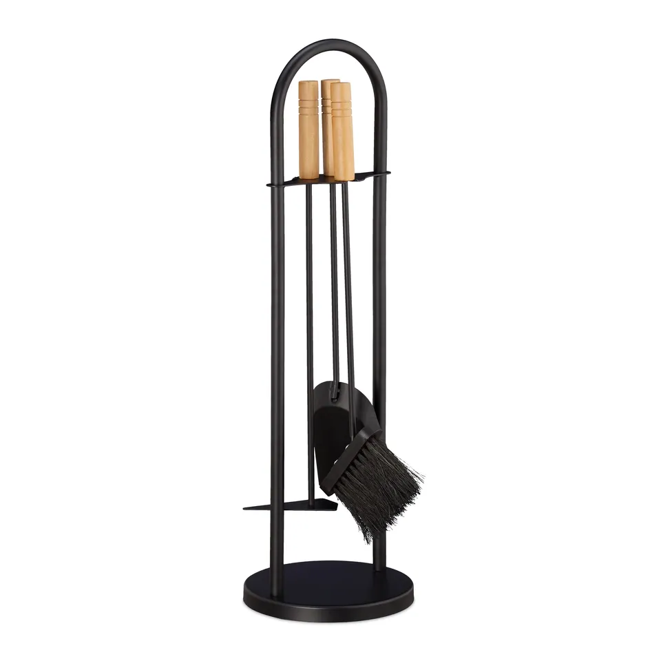 relaxdays-kaminbesteck-4-teilig-schwarz-kamingarnitur-stahl-68-5-cm image 1
