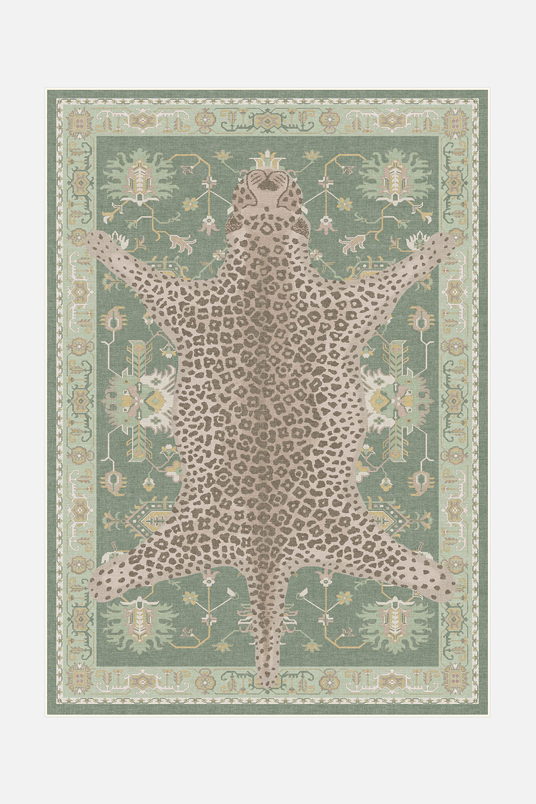 teppana-leopard-gr-n-teppich-waschbar-mehrfarbig image 1