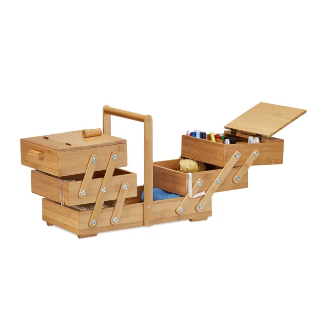 relaxdays-n-hk-stchen-bambus-xxl-aufklappbar-natur image 1