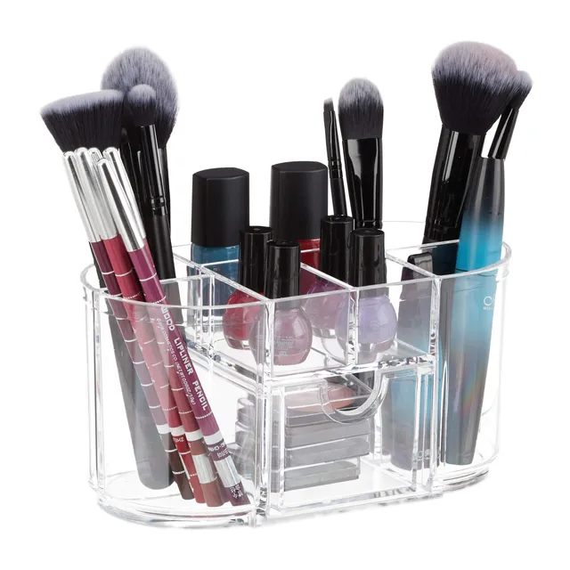 relaxdays-make-up-organizer-transparent-schminkaufbewahrung-10x20x10-cm image 1