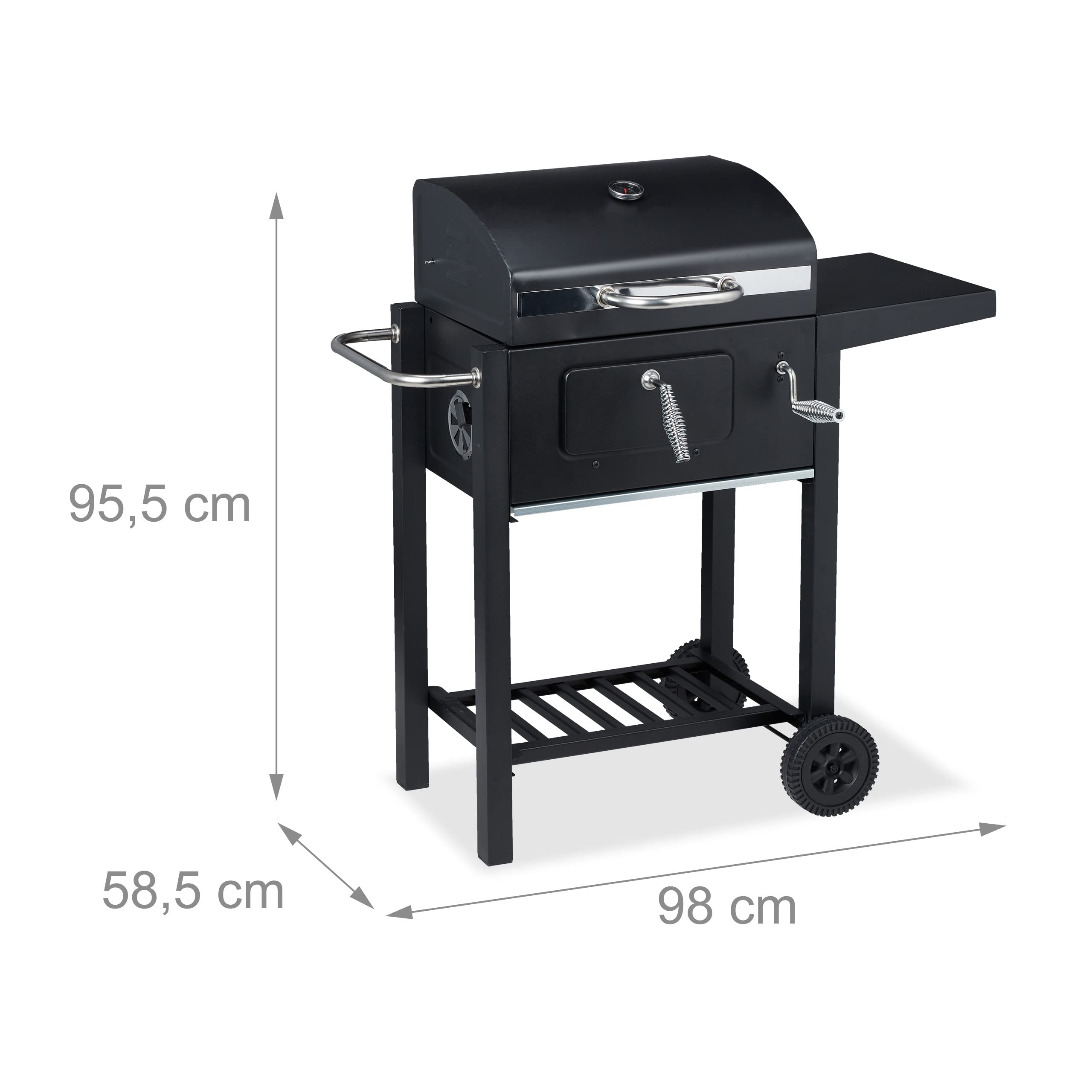relaxdays-holzkohlegrill-grillwagen-bbq-smoker-schwarz-mit-deckel image 4