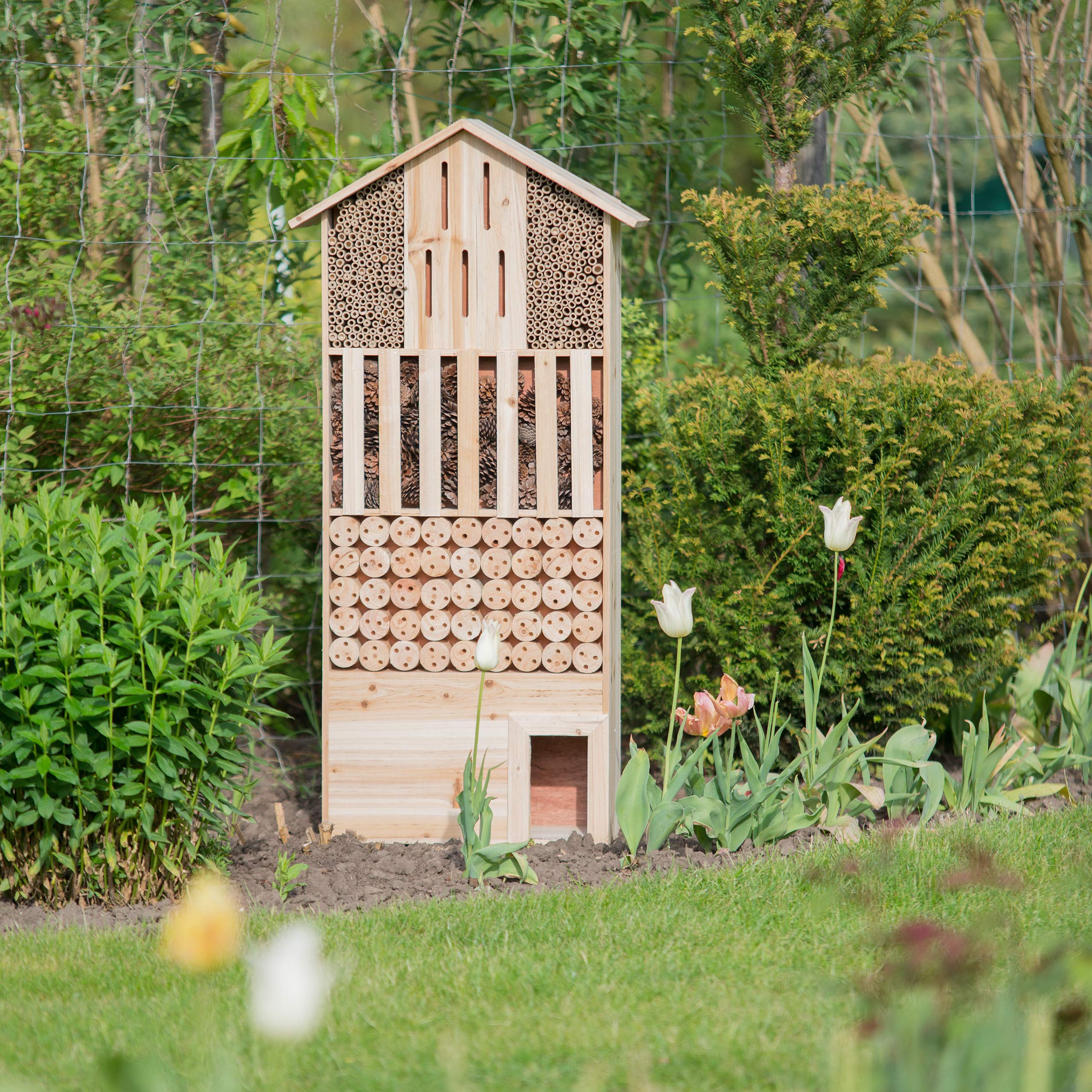 relaxdays-insektenhotel-xxl-stehend-mit-igelhaus-118-x-57-x-24-cm-natur image 2