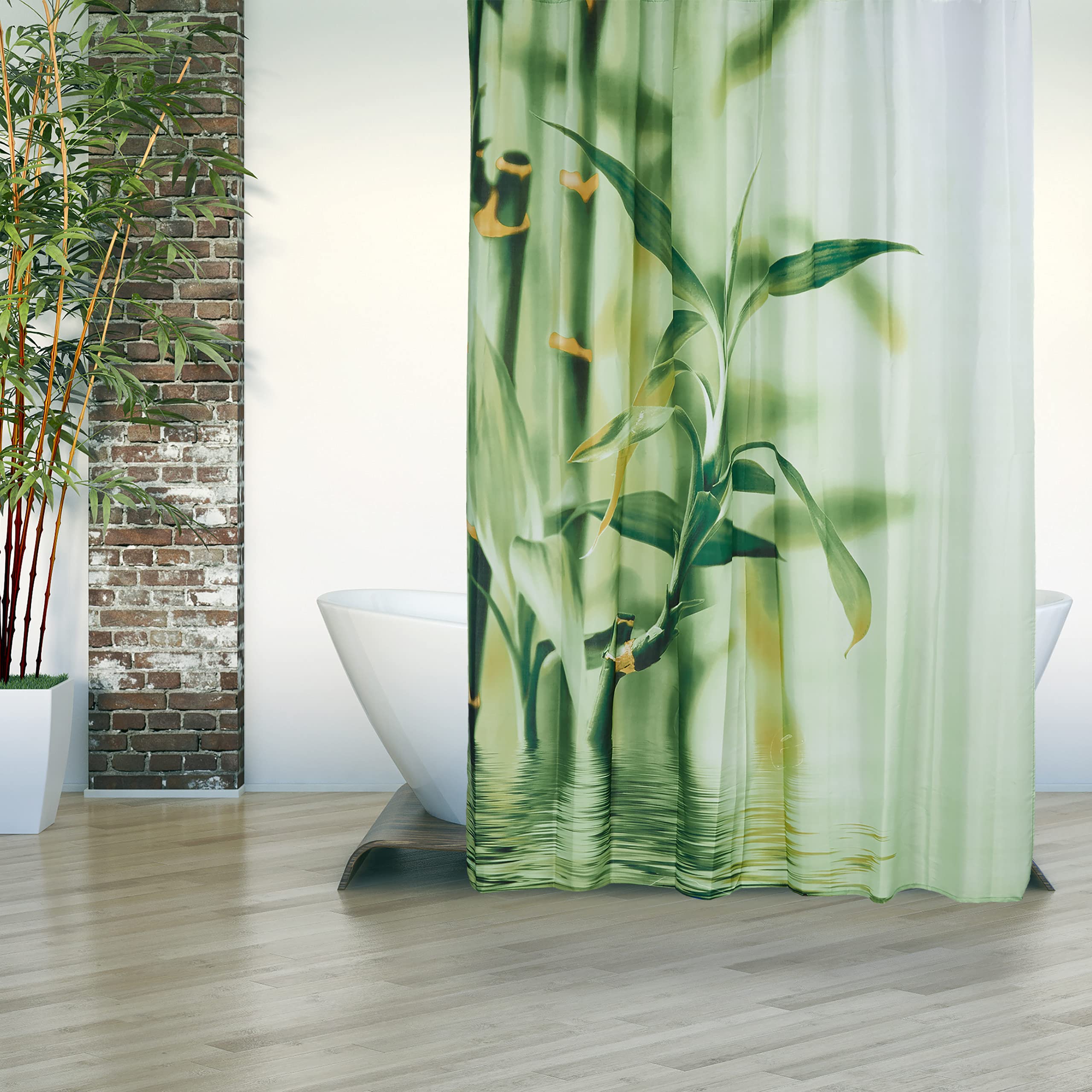 relaxdays-duschvorhang-bambus-design-200-x-180-cm-gr-n image 5