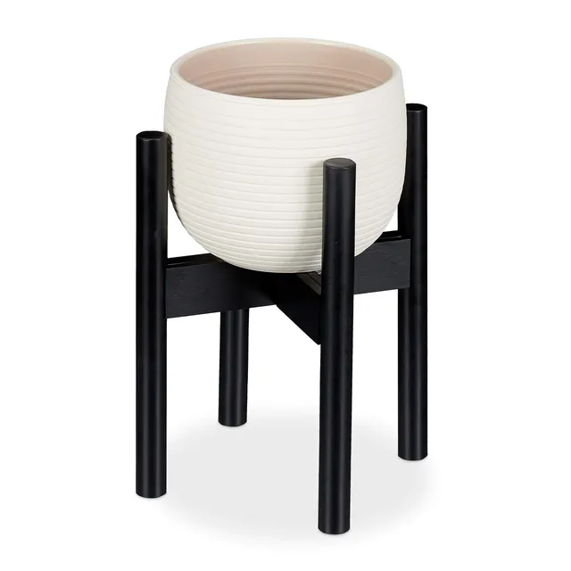 relaxdays-blumenst-nder-bambus-verstellbar-schwarz-h-35-5-cm image 1