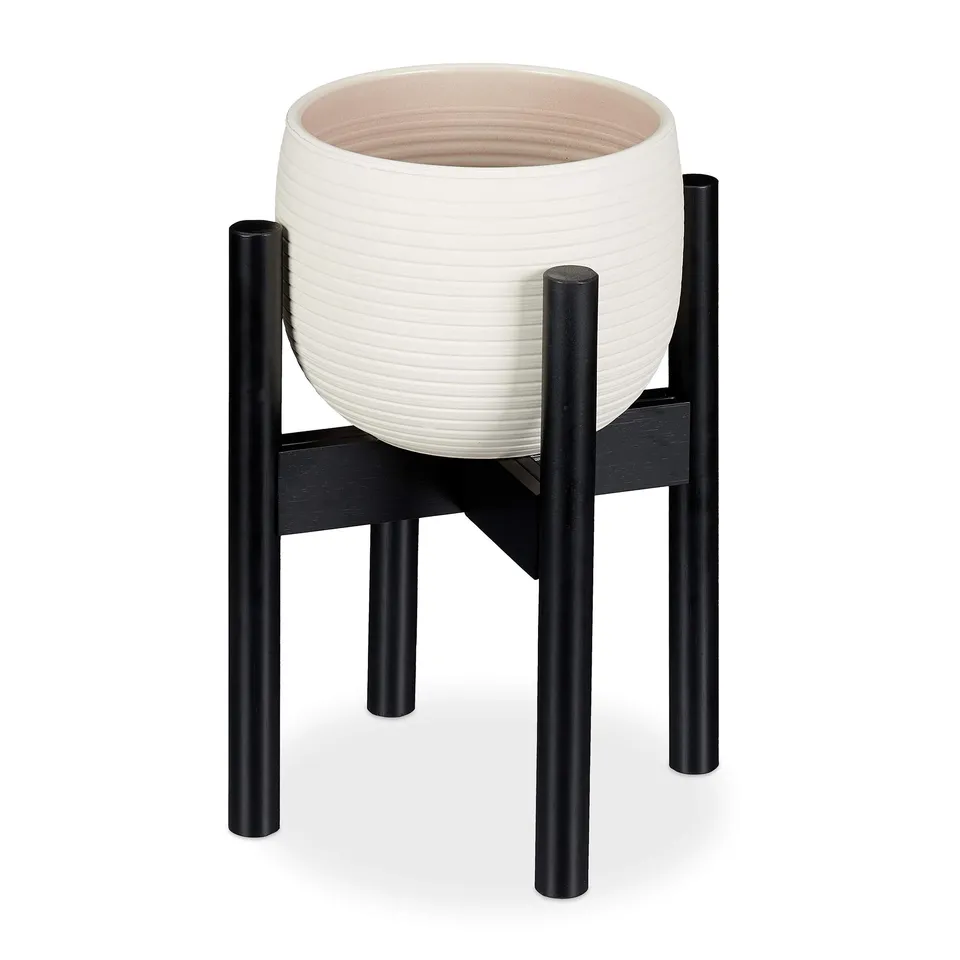 relaxdays-blumenst-nder-bambus-verstellbar-schwarz-h-35-5-cm image 1