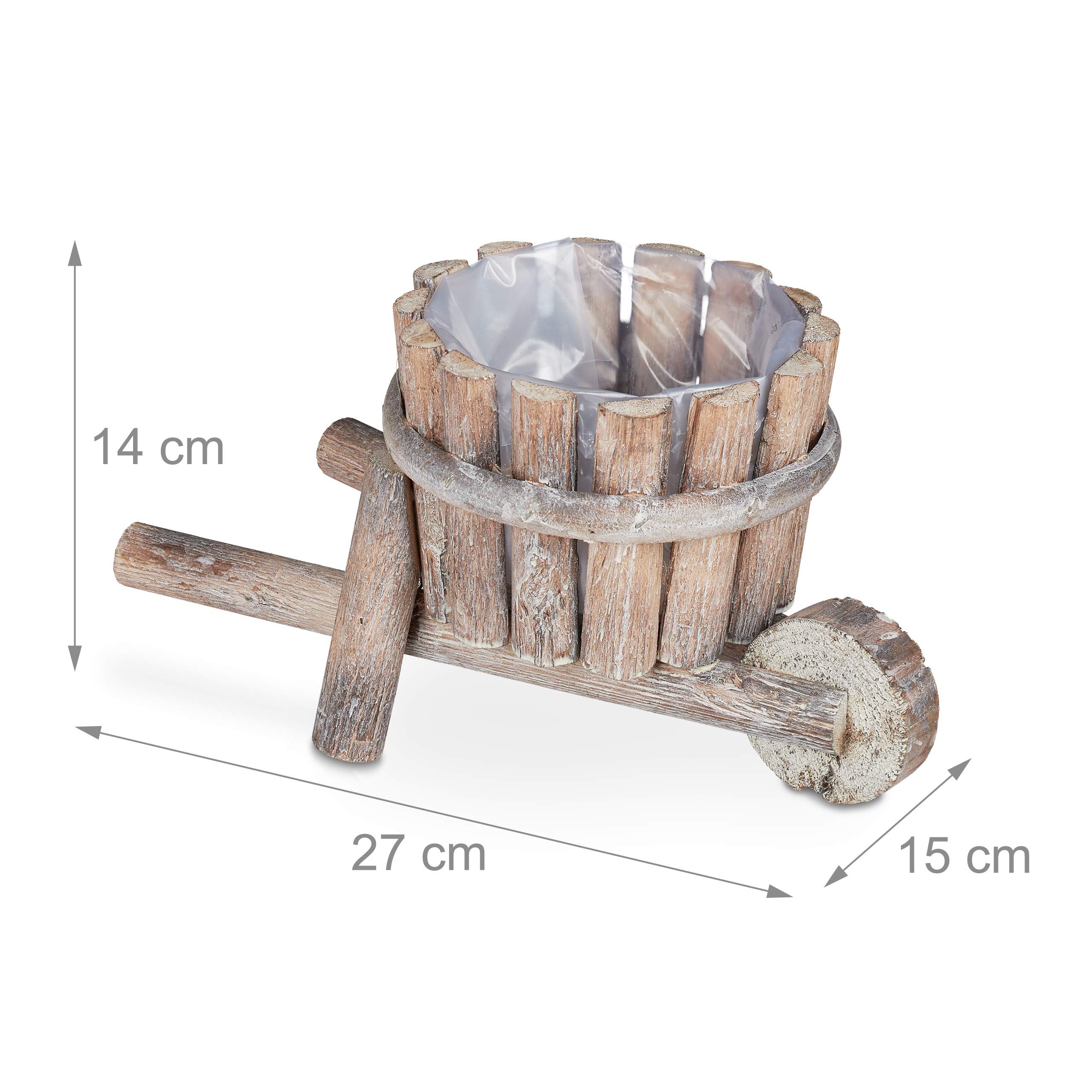 relaxdays-pflanzschubkarre-holz-shabby-chic-14x27x15-cm-natur image 4