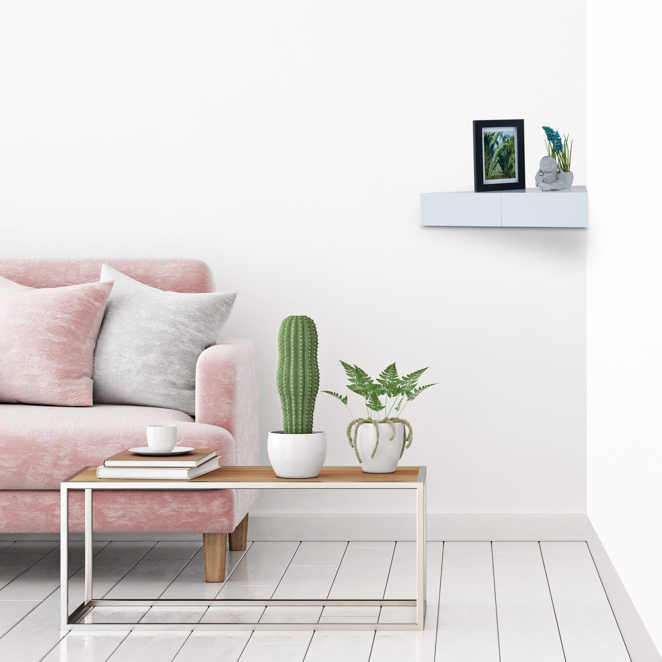 relaxdays-eck-wandregal-dreieckig-mit-2-schubladen-8x60x30cm-wei image 2