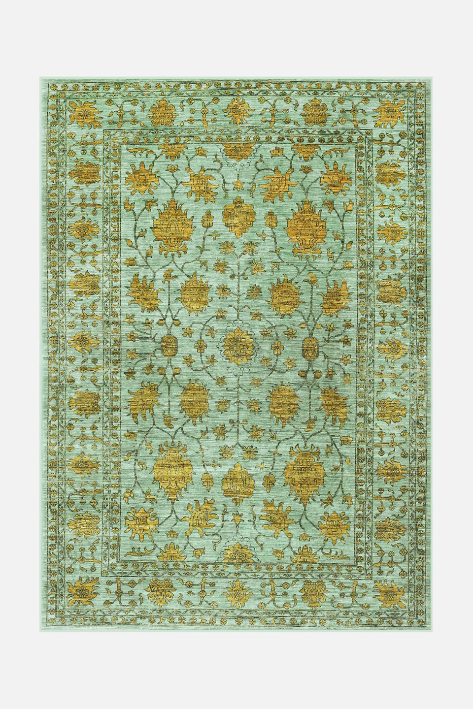 teppana-floral-citrin-teppich-waschbar image 1