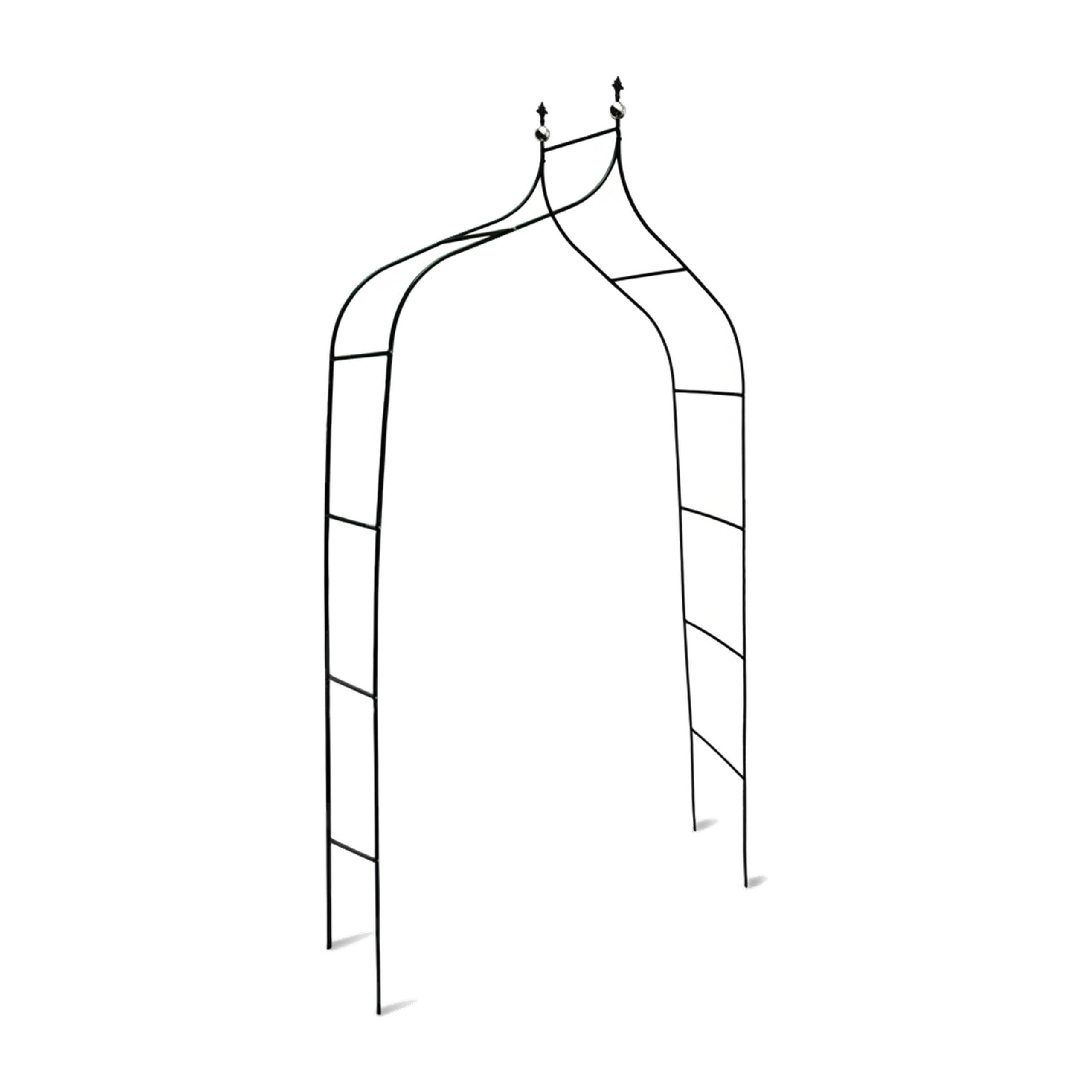 relaxdays-rankbogen-metall-geschwungen-240-cm-gr-n image 8