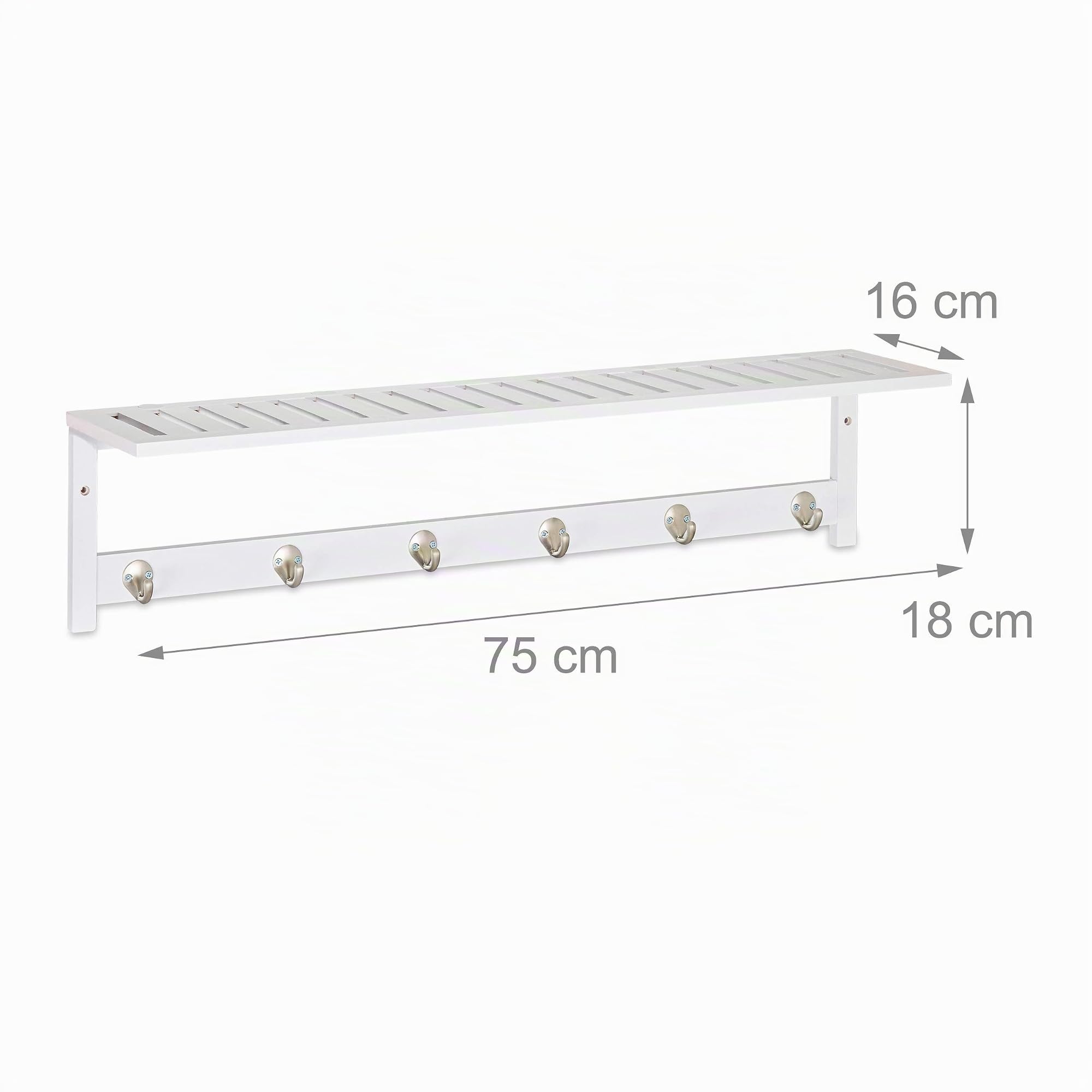 relaxdays-wandgarderobe-mit-ablage-und-6-haken-bambus-wei-18-x-75-x-16-cm image 3